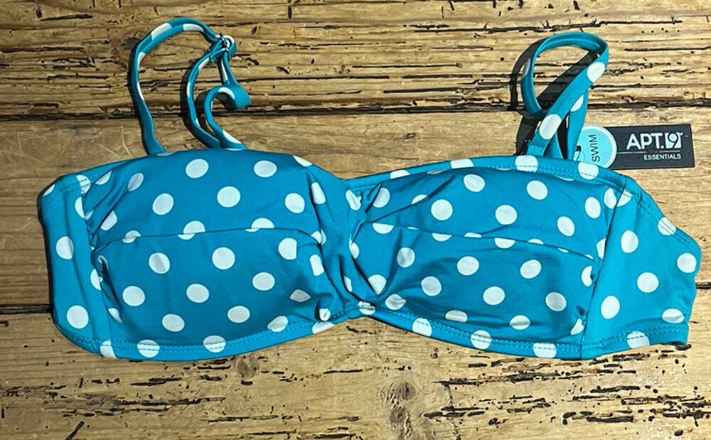 Apt 9 Womens Size M Teal Polka Dot Bikini Top NWT